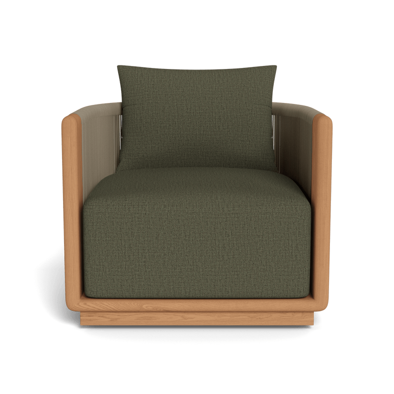 Palm Beach Teak Swivel Lounge Chair | Teak Natural, Stirling Moss, Rope Stone