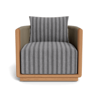 Palm Beach Teak Swivel Lounge Chair | Teak Natural, Zuma Slate, Rope Stone