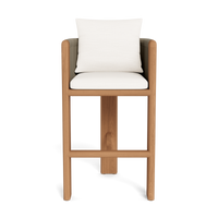 Palm Beach Teak Bar Stool - Teak Natural / Panama Blanco / Rope Stone