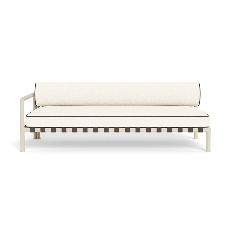 Parker 2 Seat 1 Arm Left | Aluminum Bone, Riviera Ivory, Copacabana Midnight