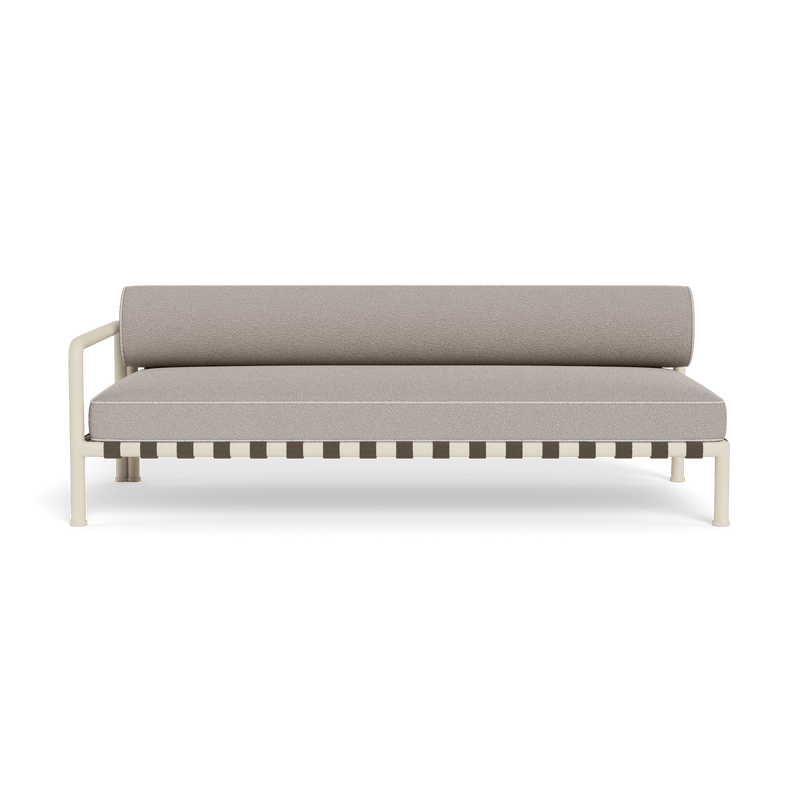 Parker 2 Seat 1 Arm Left | Aluminum Bone, Riviera Stone, Copacabana Sand