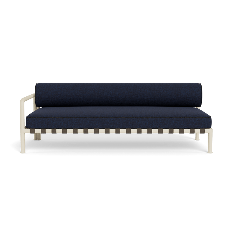 Parker 2 Seat 1 Arm Left | Aluminum Bone, Siesta Indigo, Copacabana Midnight