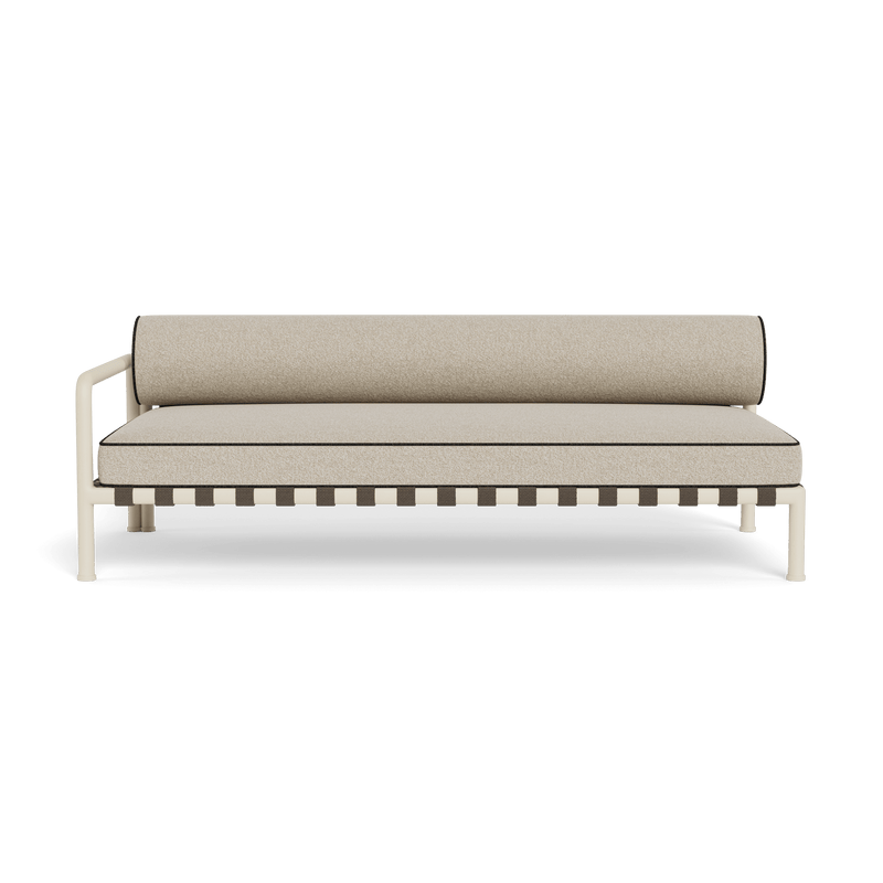 Parker 2 Seat 1 Arm Left | Aluminum Bone, Siesta Taupe, Copacabana Midnight