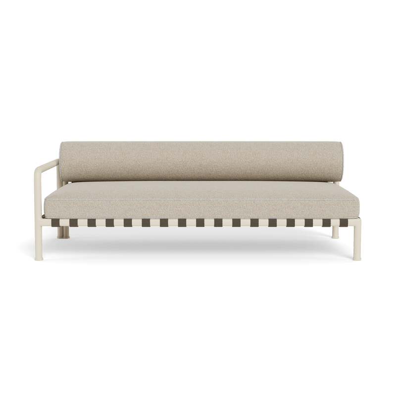 Parker 2 Seat 1 Arm Left | Aluminum Bone, Siesta Taupe, Copacabana Sand