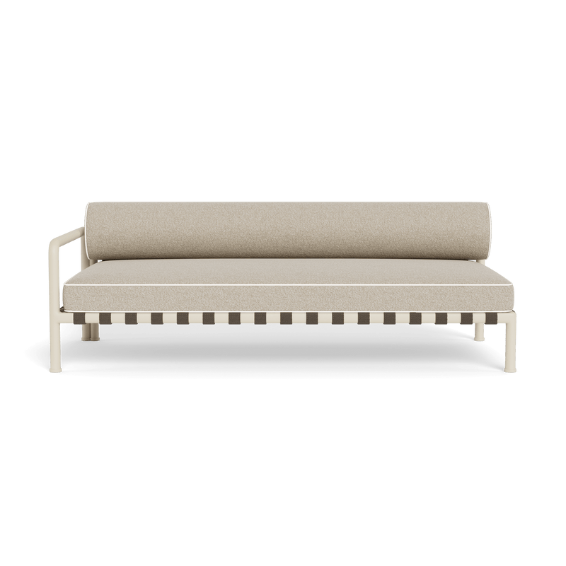 Parker 2 Seat 1 Arm Left | Aluminum Bone, Siesta Taupe, Panama Blanco