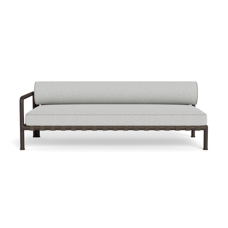 Parker 2 Seat 1 Arm Left | Aluminum Bronze, Copacabana Sand, Panama Marble