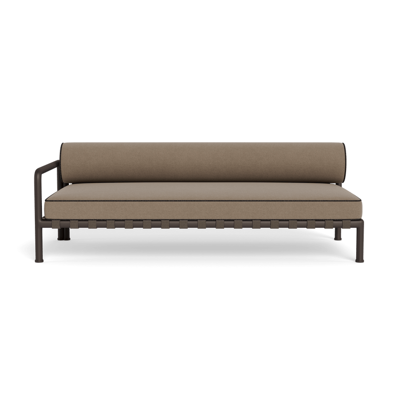 Parker 2 Seat 1 Arm Left | Aluminum Bronze, Panama Coco, Copacabana Midnight