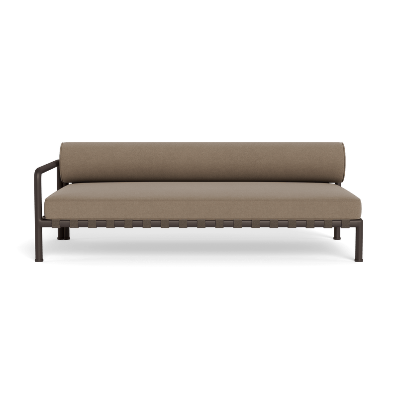 Parker 2 Seat 1 Arm Left | Aluminum Bronze, Panama Coco, Panama Coco