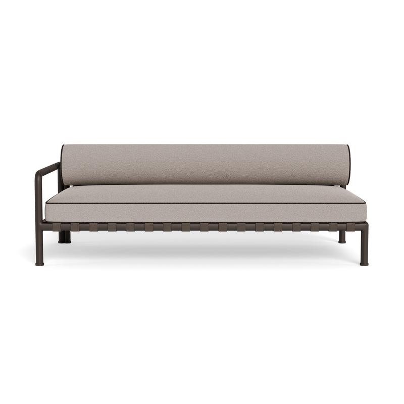 Parker 2 Seat 1 Arm Left | Aluminum Bronze, Riviera Stone, Copacabana Midnight