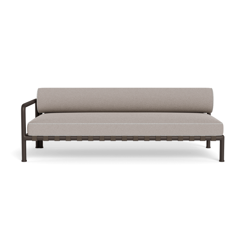 Parker 2 Seat 1 Arm Left | Aluminum Bronze, Riviera Stone, Copacabana Sand