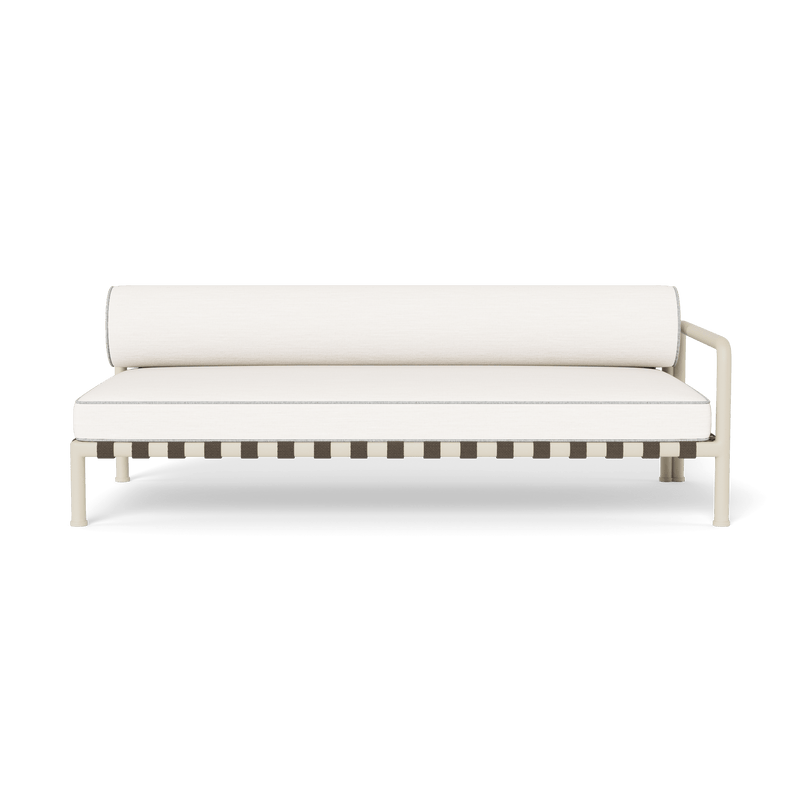 Parker 2 Seat 1 Arm Right | Aluminum Bone, Panama Blanco, Copacabana Sand