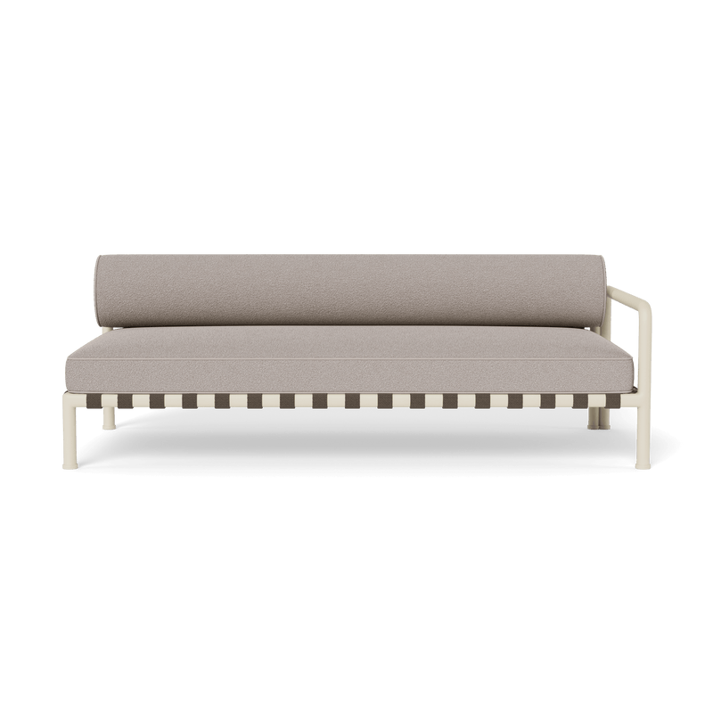 Parker 2 Seat 1 Arm Right | Aluminum Bone, Riviera Stone, Panama Marble