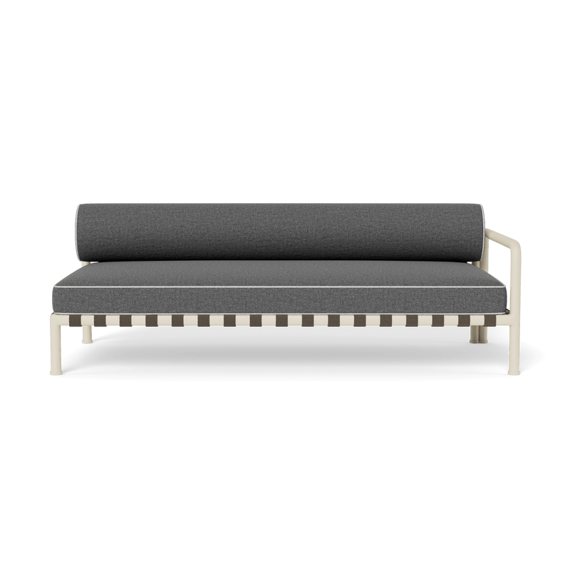 Parker 2 Seat 1 Arm Right | Aluminum Bone, Siesta Slate, Copacabana Sand