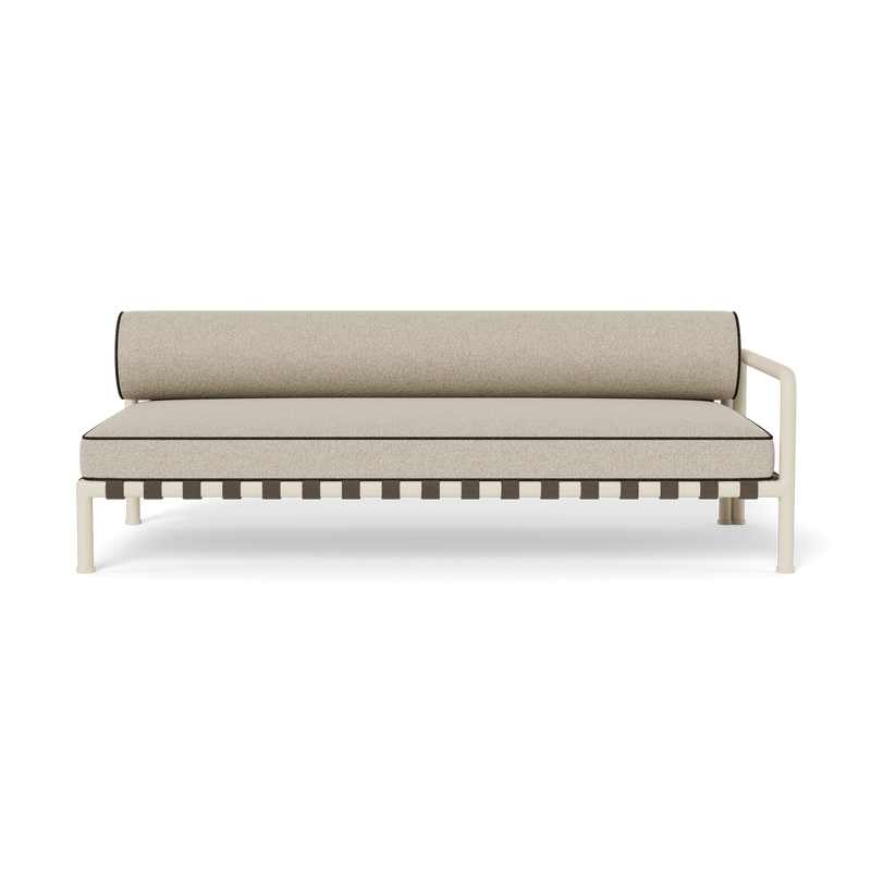 Parker 2 Seat 1 Arm Right | Aluminum Bone, Siesta Taupe, Copacabana Midnight