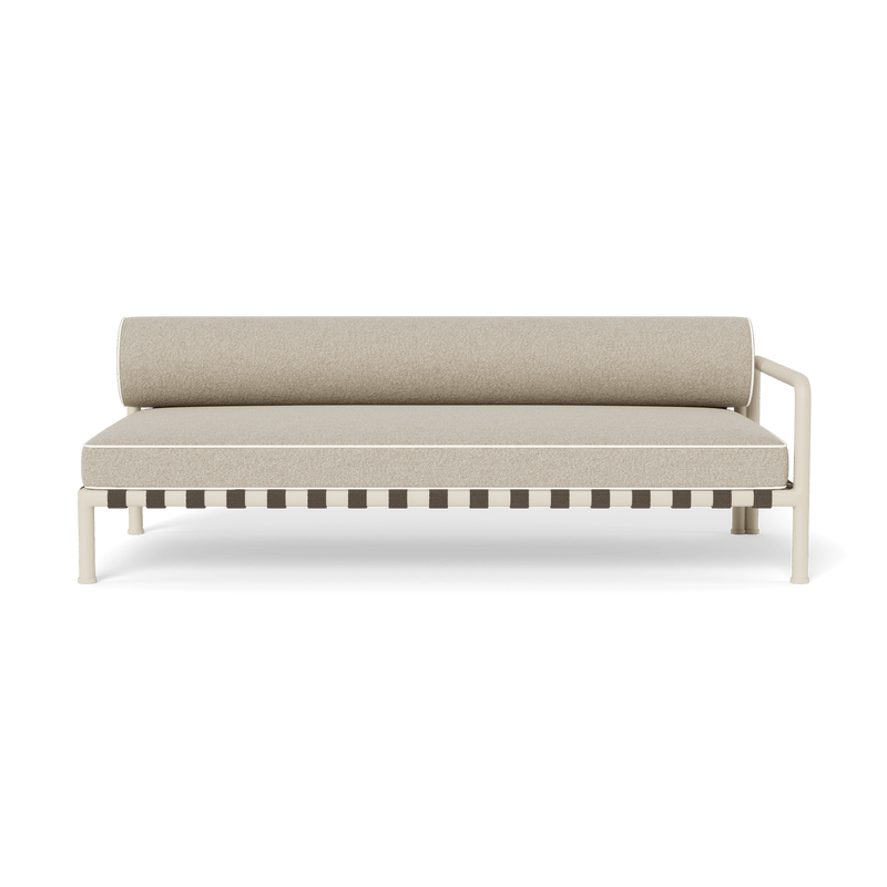 Parker 2 Seat 1 Arm Right | Aluminum Bone, Siesta Taupe, Panama Blanco