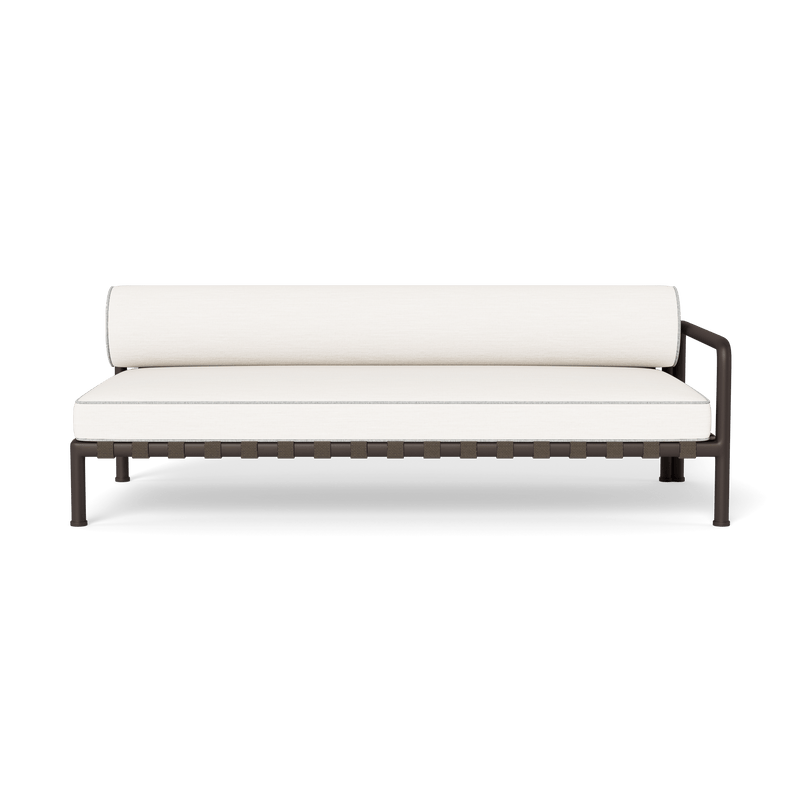 Parker 2 Seat 1 Arm Right | Aluminum Bronze, Panama Blanco, Copacabana Sand