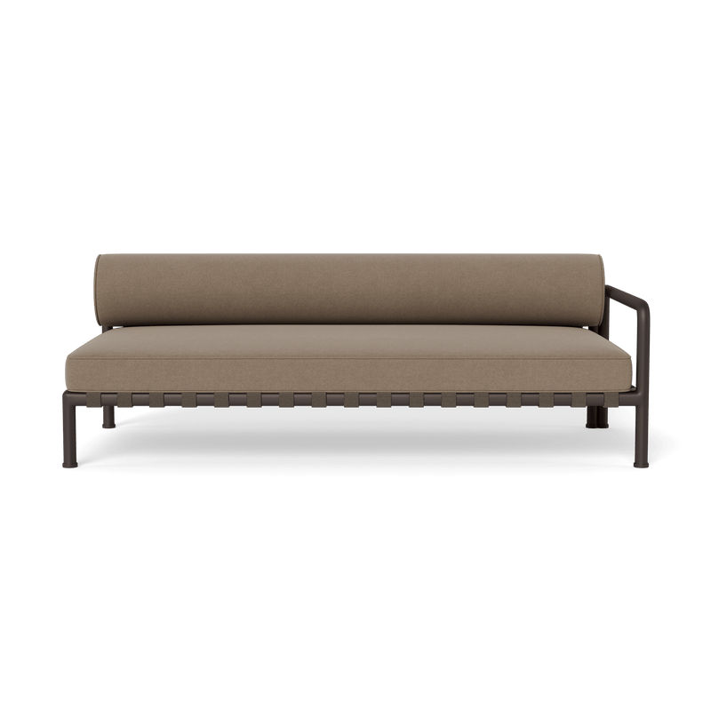 Parker 2 Seat 1 Arm Right | Aluminum Bronze, Panama Coco, Panama Coco