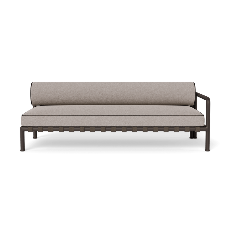 Parker 2 Seat 1 Arm Right | Aluminum Bronze, Riviera Stone, Copacabana Midnight