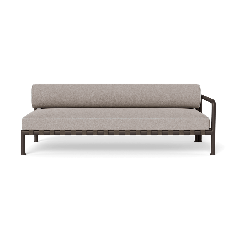 Parker 2 Seat 1 Arm Right | Aluminum Bronze, Riviera Stone, Copacabana Sand