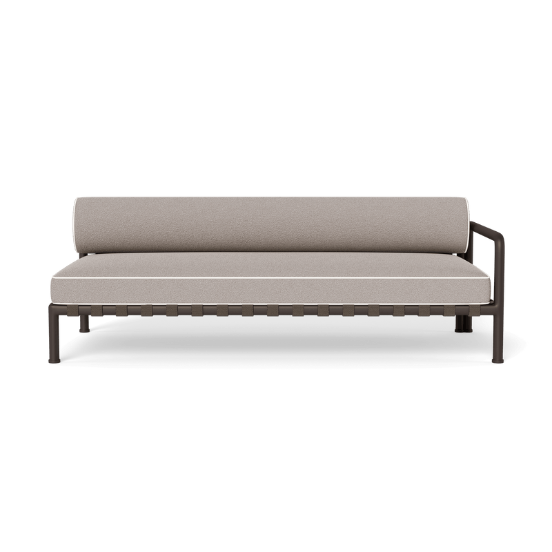 Parker 2 Seat 1 Arm Right | Aluminum Bronze, Riviera Stone, Panama Blanco