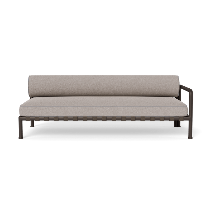 Parker 2 Seat 1 Arm Right | Aluminum Bronze, Riviera Stone, Panama Cloud