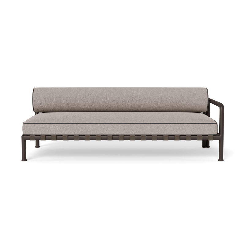 Parker 2 Seat 1 Arm Right | Aluminum Bronze, Riviera Stone, Panama Grafito