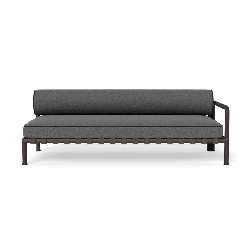 Parker 2 Seat 1 Arm Right | Aluminum Bronze, Siesta Slate, Copacabana Midnight