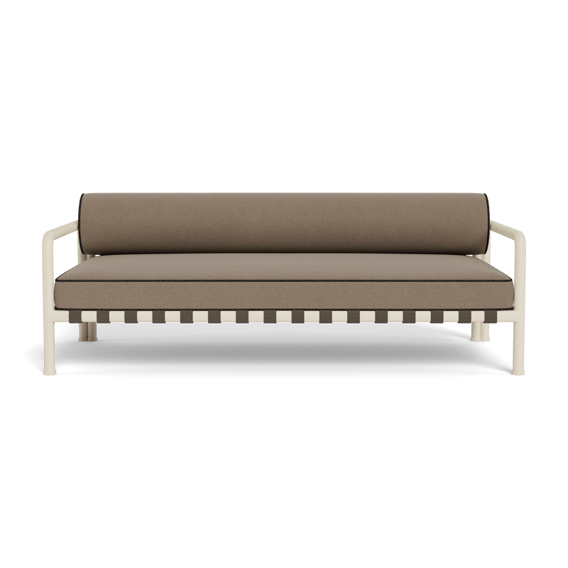 Parker 2 Seat Sofa | Aluminum Bone, Panama Coco, Copacabana Midnight