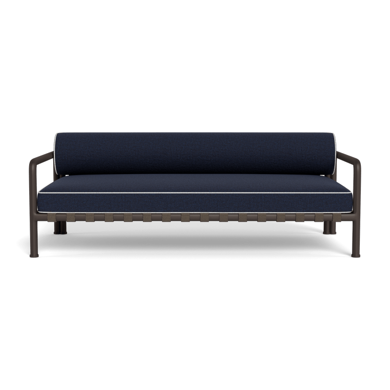 Parker 2 Seat Sofa | Aluminum Bronze, Siesta Indigo, Copacabana Sand