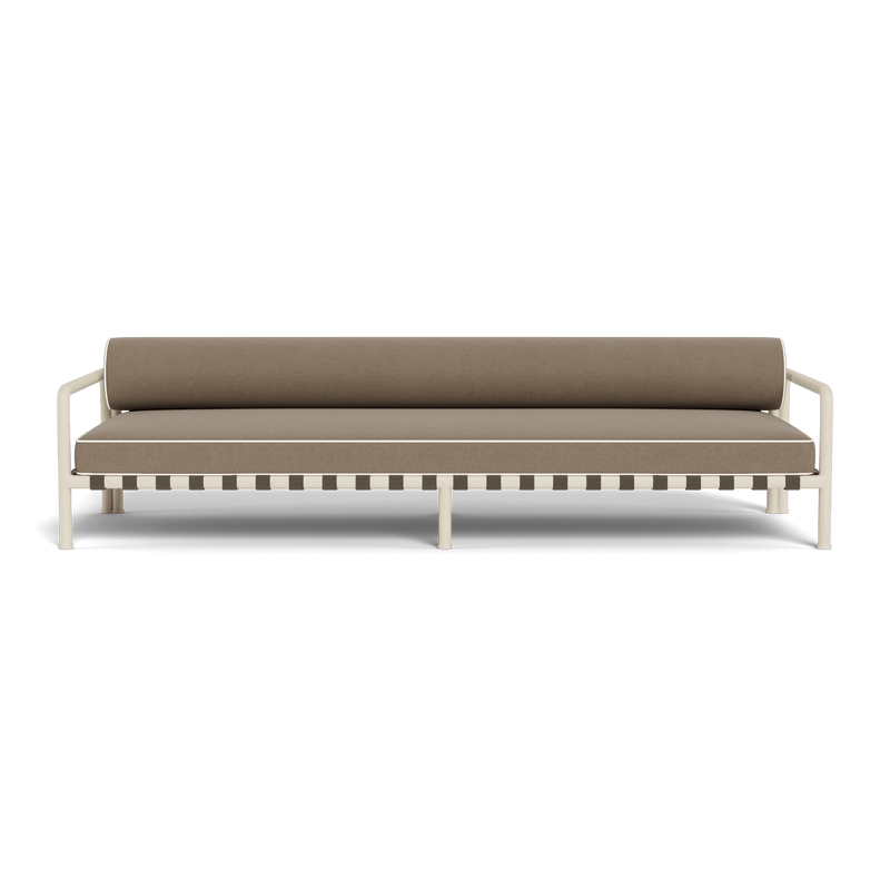 Parker 3 Seat Sofa | Aluminum Bone, Panama Coco, Panama Blanco