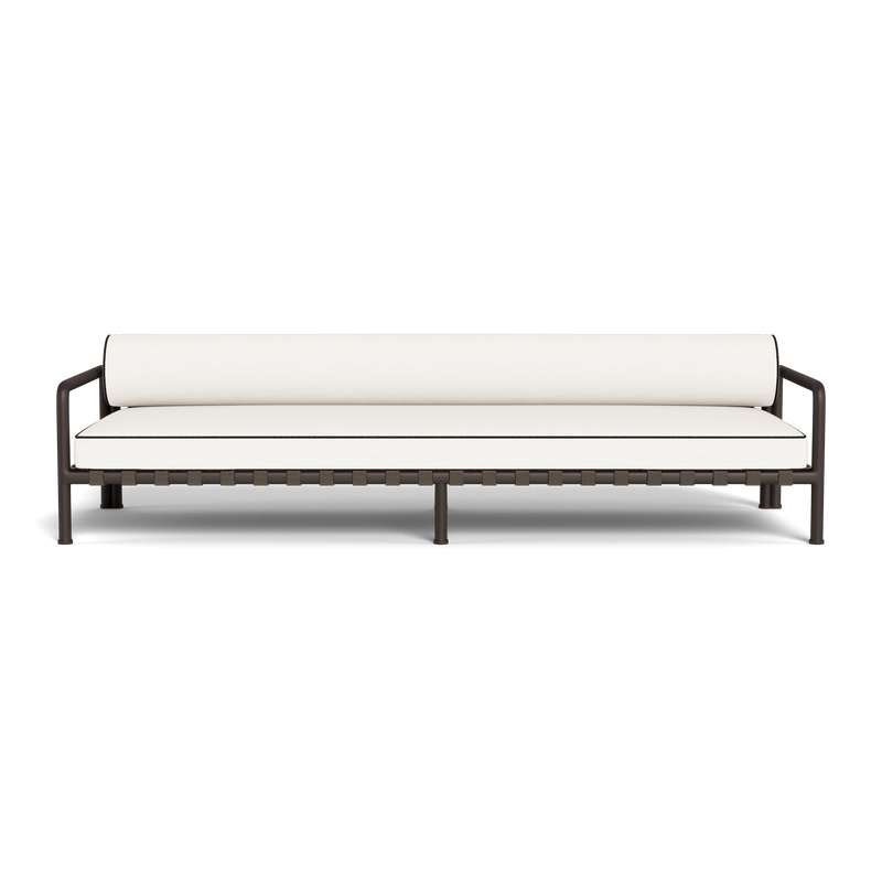 Parker 3 Seat Sofa | Aluminum Bronze, Panama Blanco, Copacabana Midnight