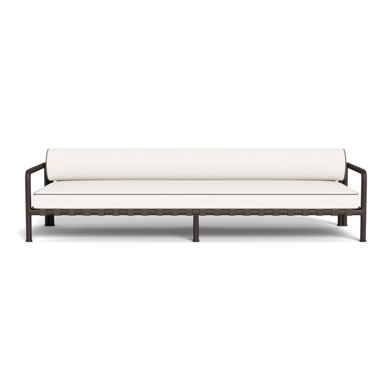 Parker 3 Seat Sofa | Aluminum Bronze, Panama Blanco, Panama Coco