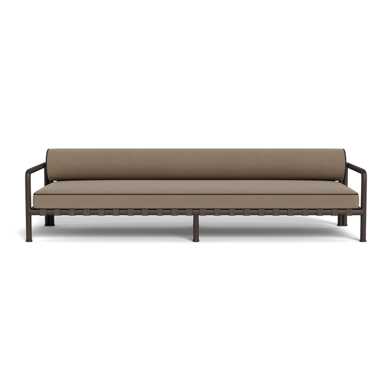 Parker 3 Seat Sofa | Aluminum Bronze, Panama Coco, Copacabana Midnight