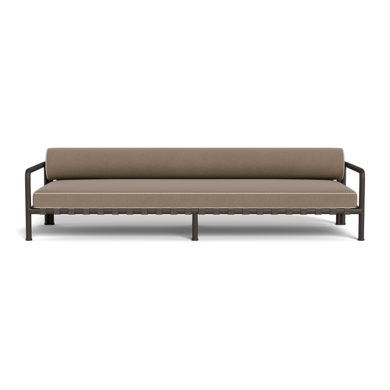 Parker 3 Seat Sofa | Aluminum Bronze, Panama Coco, Copacabana Sand