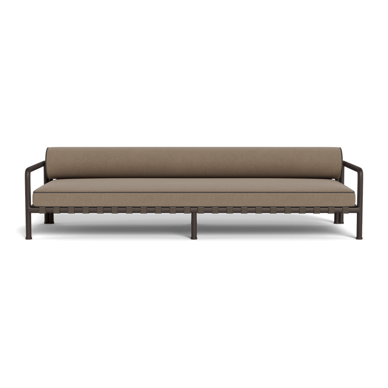 Parker 3 Seat Sofa | Aluminum Bronze, Panama Coco, Panama Grafito