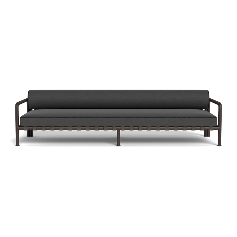 Parker 3 Seat Sofa | Aluminum Bronze, Panama Grafito, Copacabana Midnight