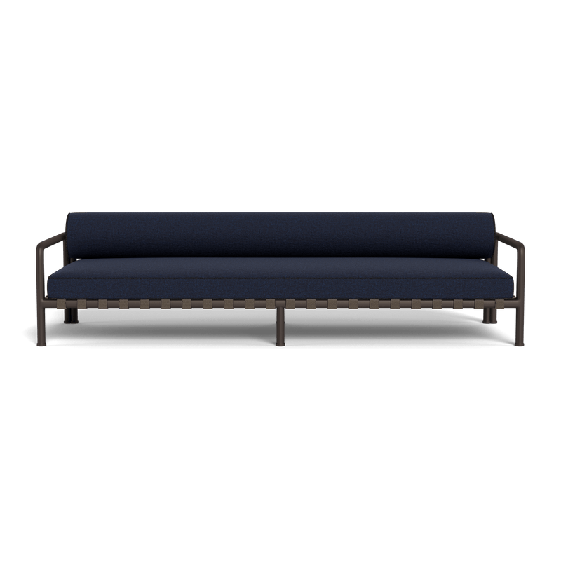 Parker 3 Seat Sofa | Aluminum Bronze, Siesta Indigo, Copacabana Midnight