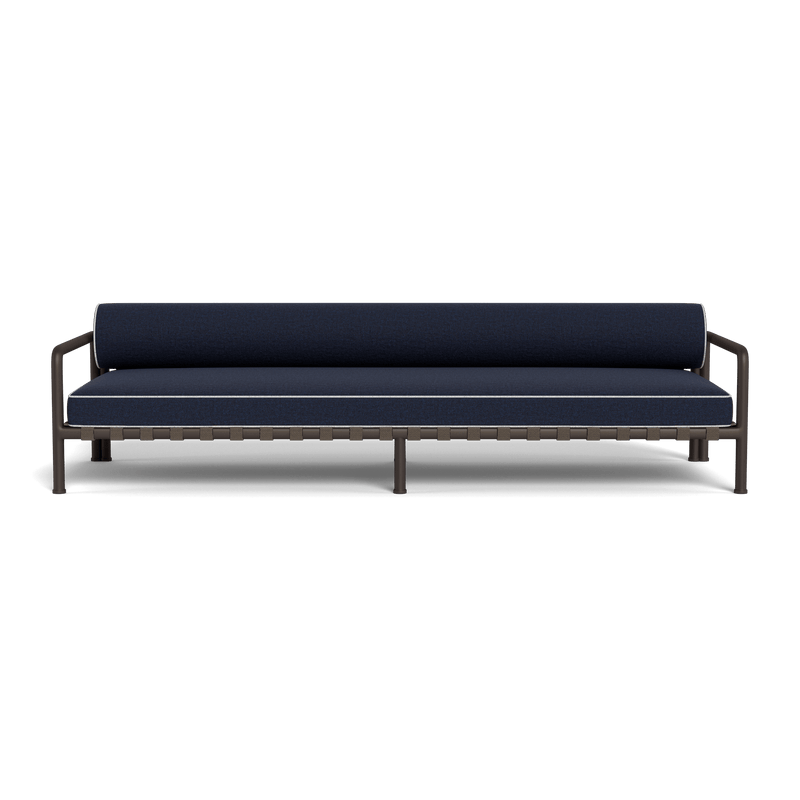 Parker 3 Seat Sofa | Aluminum Bronze, Siesta Indigo, Copacabana Sand