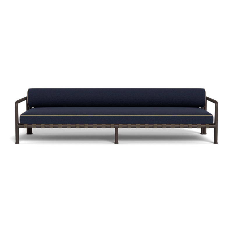 Parker 3 Seat Sofa | Aluminum Bronze, Siesta Indigo, Panama Coco