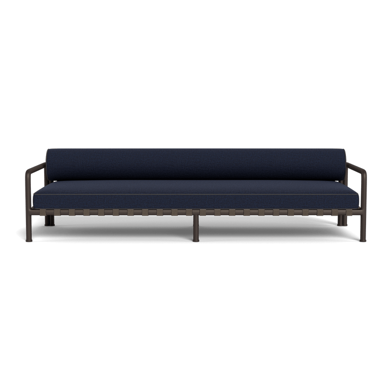 Parker 3 Seat Sofa | Aluminum Bronze, Siesta Indigo, Panama Grafito