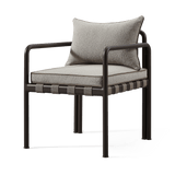 Parker Dining Chair | Aluminum Bone, Copacabana Midnight, Copacabana Midnight