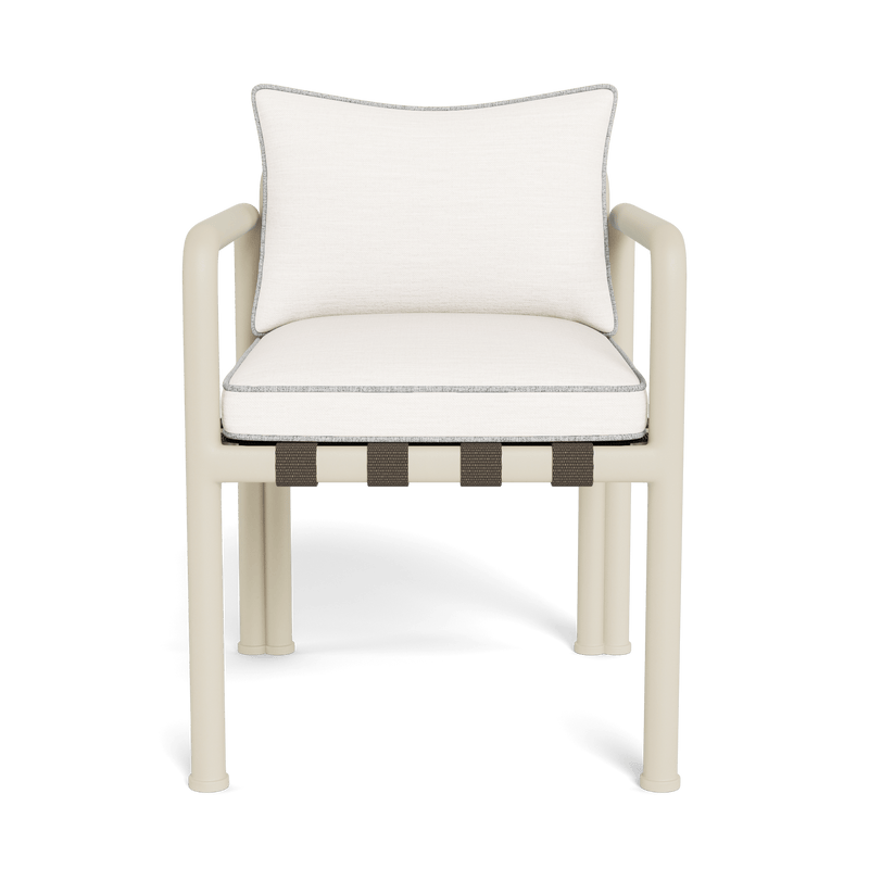 Parker Dining Chair | Aluminum Bone, Panama Blanco, Copacabana Sand