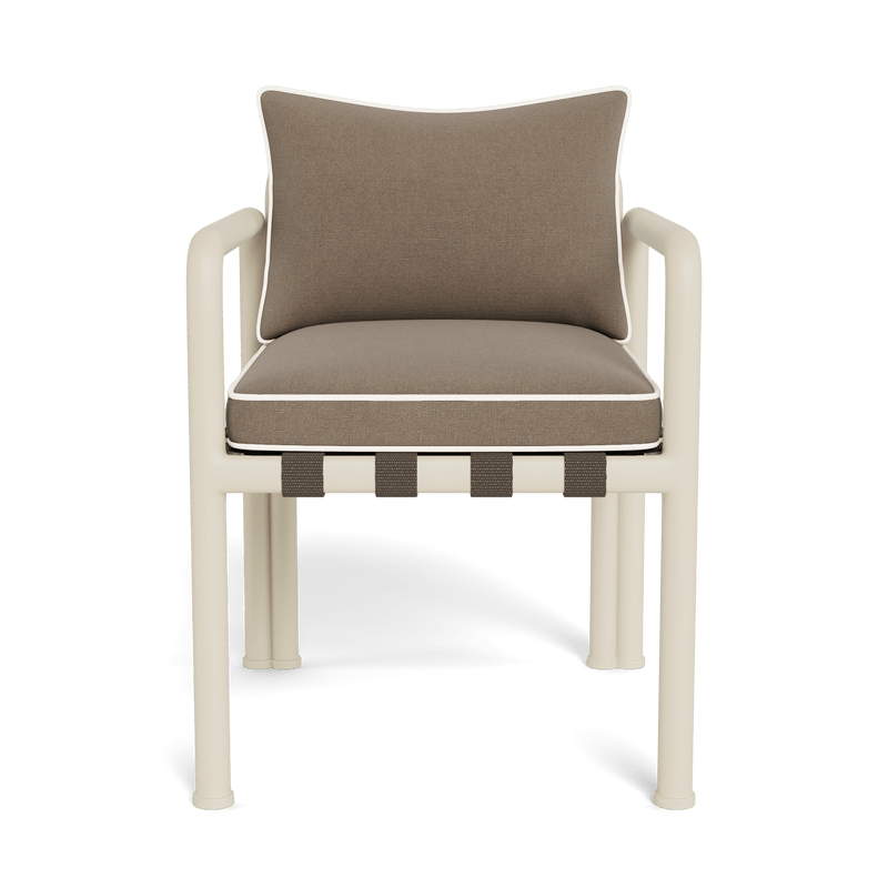 Parker Dining Chair | Aluminum Bone, Panama Coco, Panama Blanco