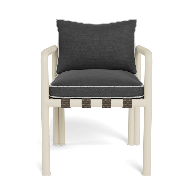 Parker Dining Chair | Aluminum Bone, Panama Grafito, Copacabana Sand