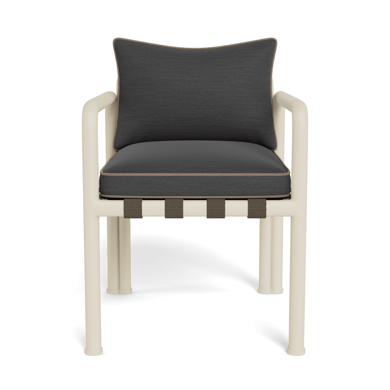 Parker Dining Chair | Aluminum Bone, Panama Grafito, Panama Coco