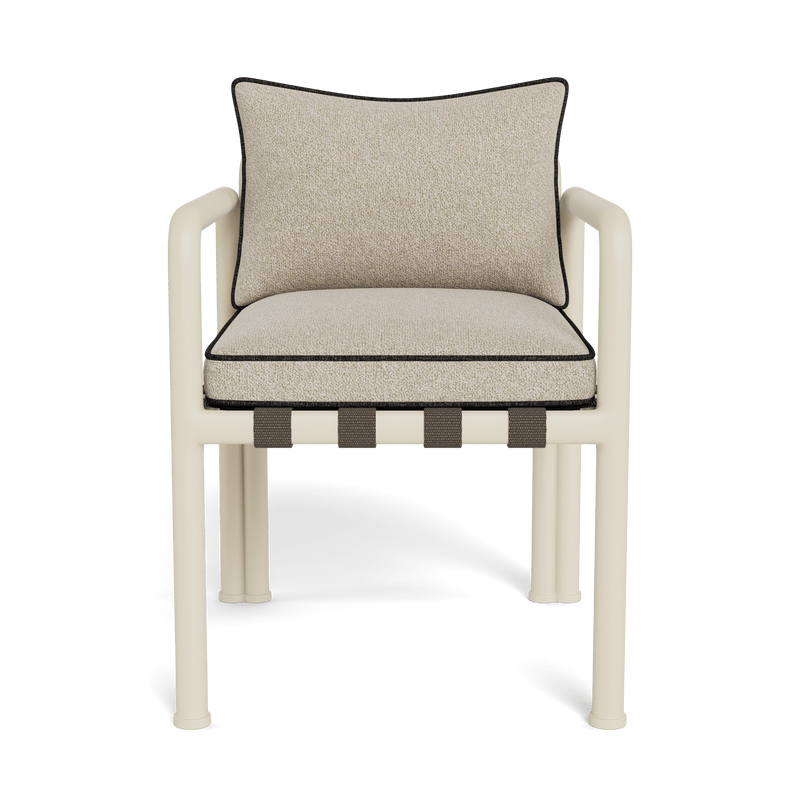 Parker Dining Chair | Aluminum Bone, Siesta Taupe, Copacabana Midnight