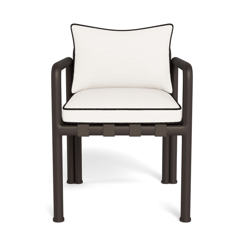 Parker Dining Chair | Aluminum Bronze, Panama Blanco, Copacabana Midnight