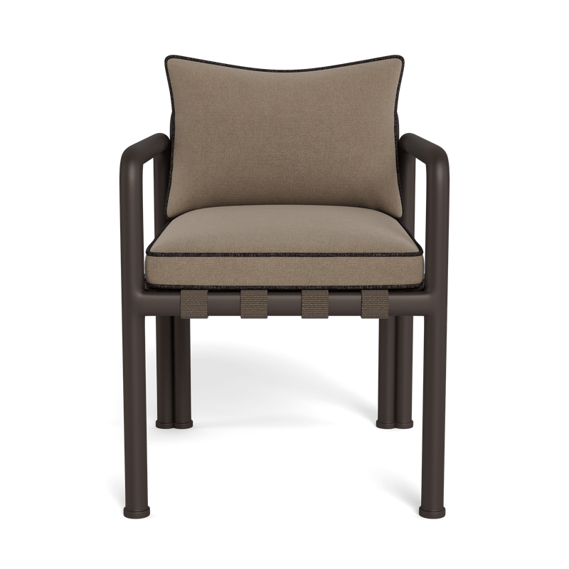 Parker Dining Chair | Aluminum Bronze, Panama Coco, Copacabana Midnight