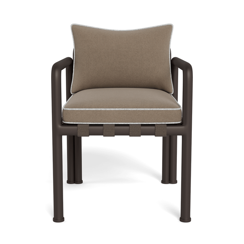 Parker Dining Chair | Aluminum Bronze, Panama Coco, Copacabana Sand