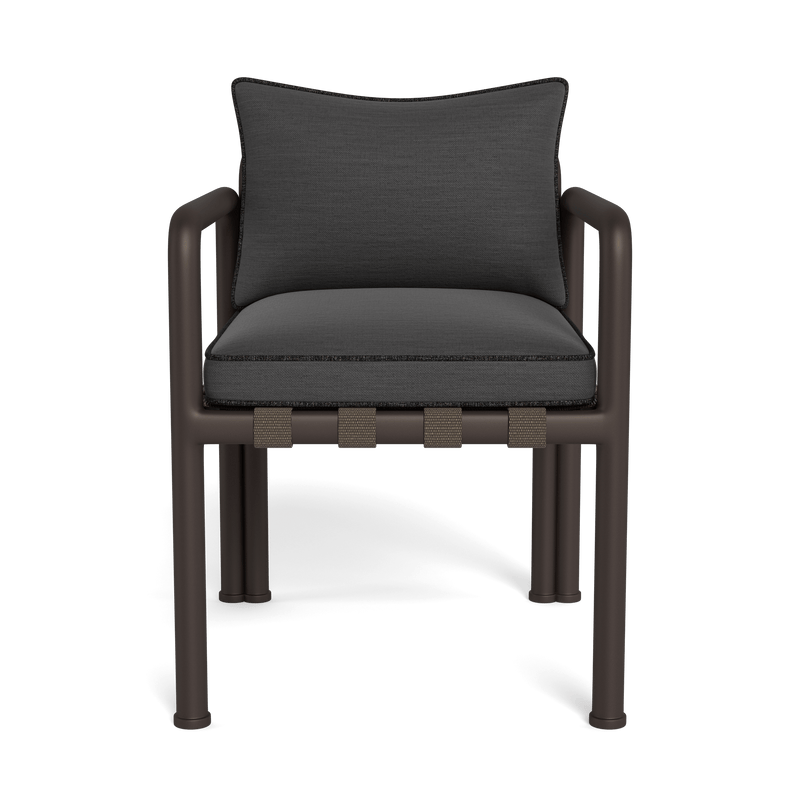 Parker Dining Chair | Aluminum Bronze, Panama Grafito, Copacabana Midnight